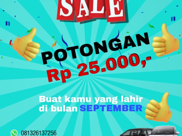Ada DISKON untuk kamu si bulan SEPTEMBER